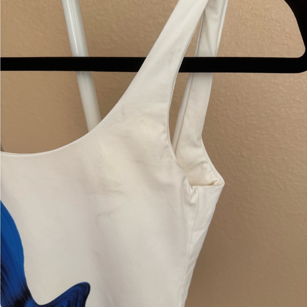 Onia Kelly Scoop Neck Electric Current White One-Piece Swimsuit - Picture 4 of 9